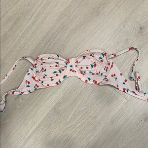 Wild Fable Pink Cherry Print Bikini Top